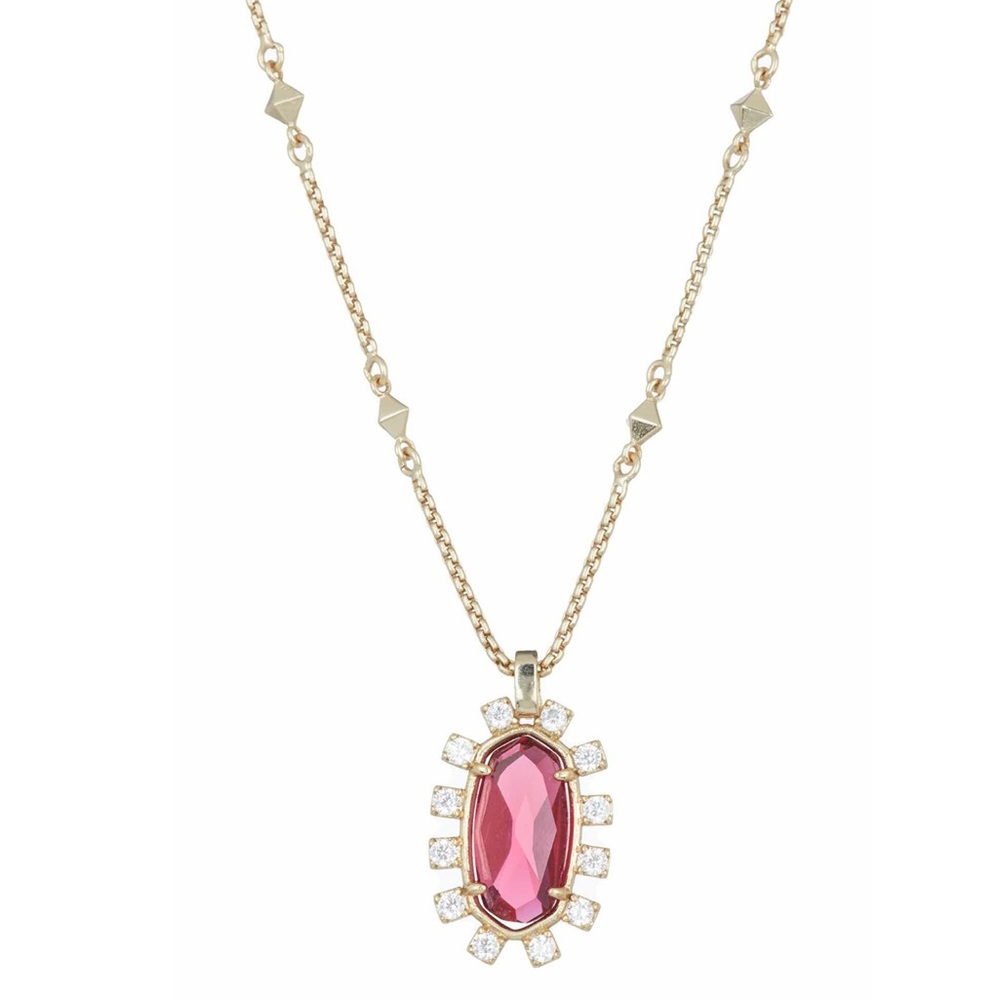 Kendra Scott Brett Pendant Necklace Pink Berry